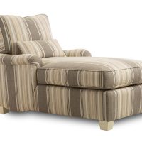 striped brown and tan custom chaise