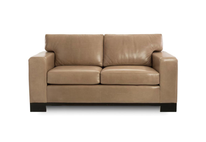 relaxed casual julius sofa in tan leather