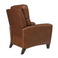 brown leather power reclining back of chair