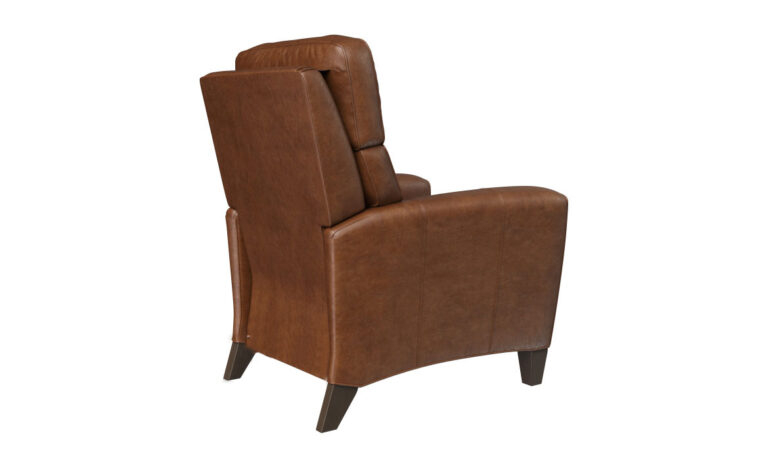 brown leather power reclining back of chair