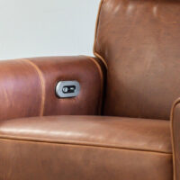 power reclining toggle switch on brown leather power reclining chair