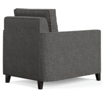 petite transitional chair in charcoal fabric back view