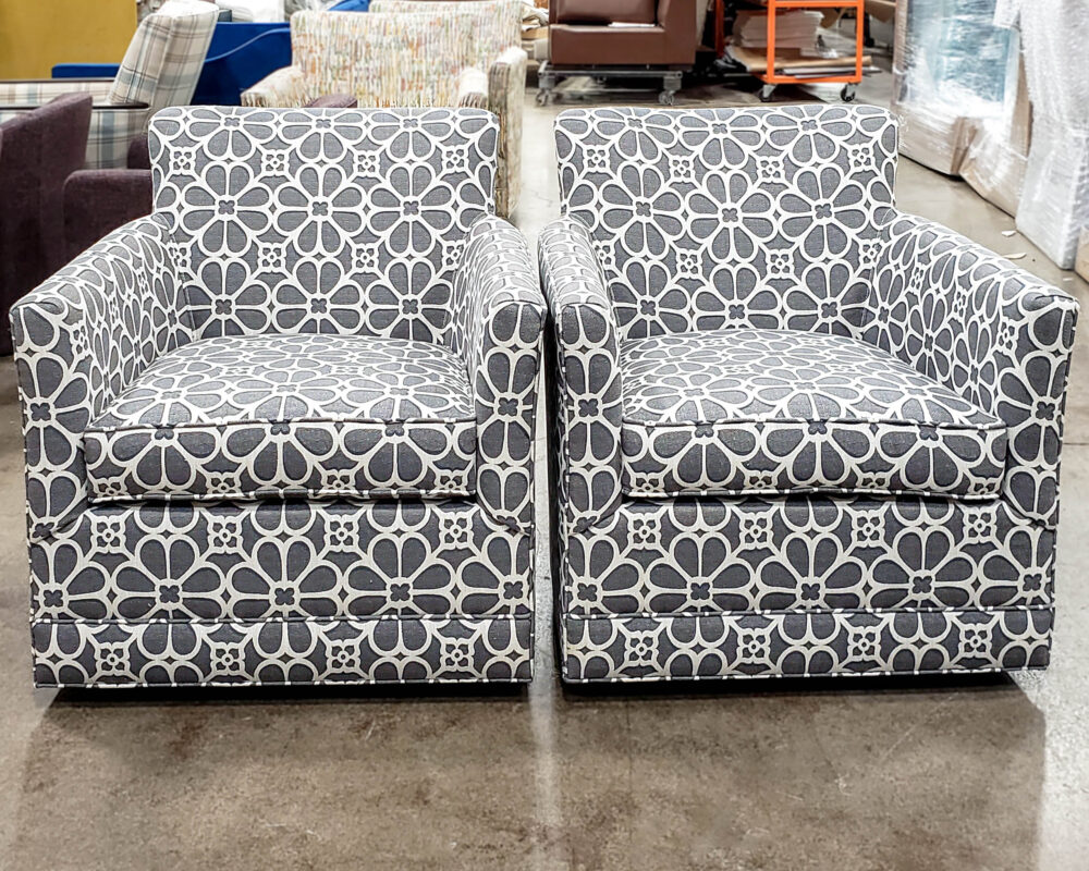 Matching chairs handcrafted with exceptional pattern matching by Vogel.