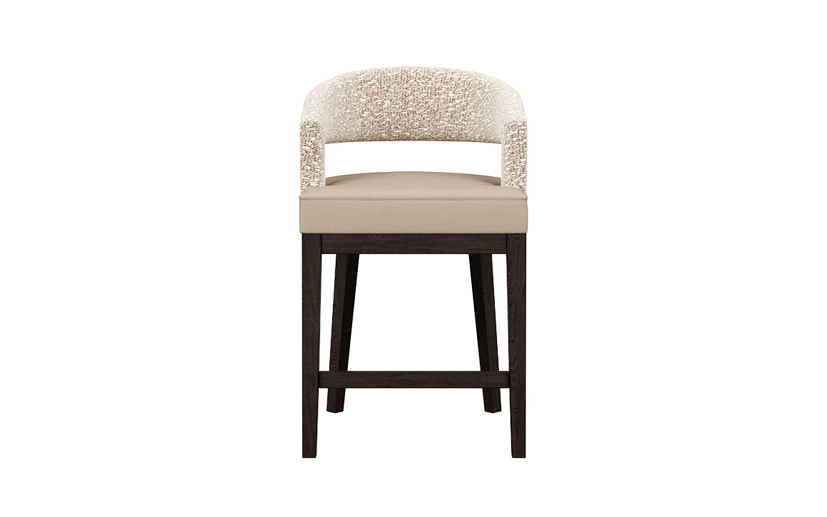 The Zayn curved back counter stool with wooden legs by Vogel.