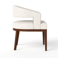 Curved arm and back of the Zayn Chair by Vogel