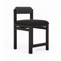 Angled view of the black marlowe counter stool by Vogel.